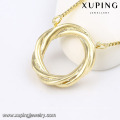 63840 xuping fashion round design charm zircon 14k gold color jewelry set